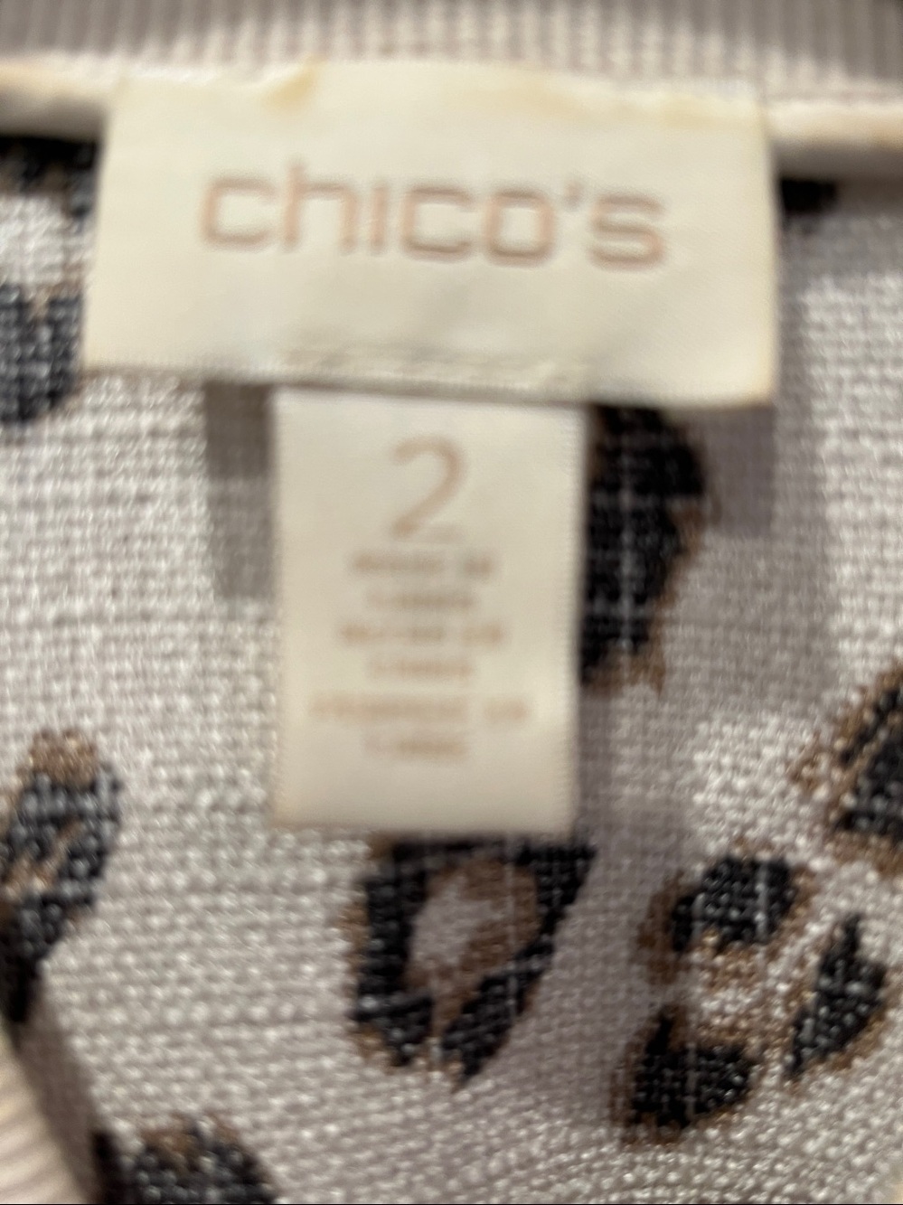 Chicos Animal Print Bomber Jacket. Size 2 = 12/14 - Picture 2 of 11